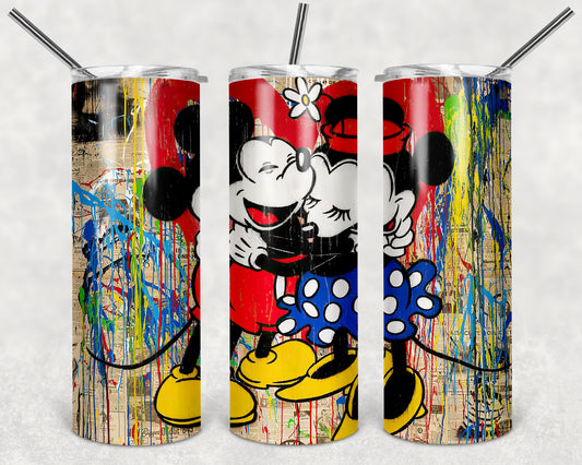 Mikey & Minnie Mouse w/Art 20 0z Tumbler